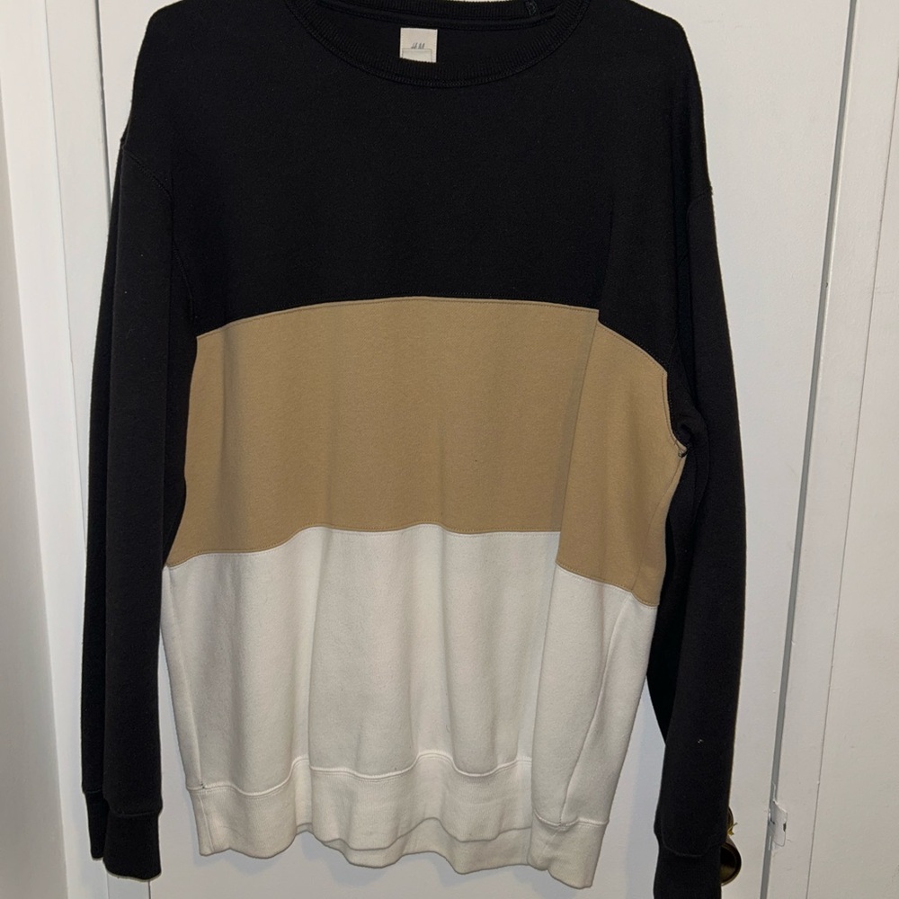 H&M Colorblock Neutral Crewneck